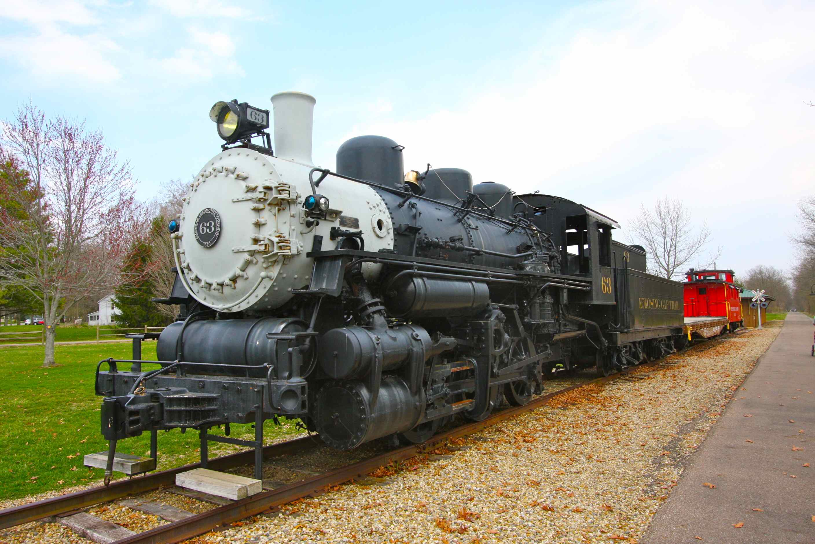 Gambier Kenyon College Steam Engine Train at the Kokosing Gap Trail Bike Path 