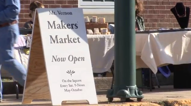 Mount Vernon Ohio Farmers Market Signage on the Public Square